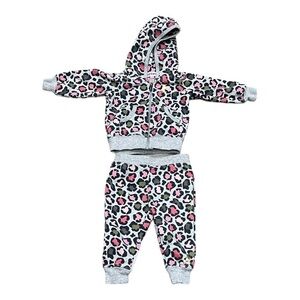 Juicy Couture Animal Print Sweat Track Suit Gray Size 3/6 Month